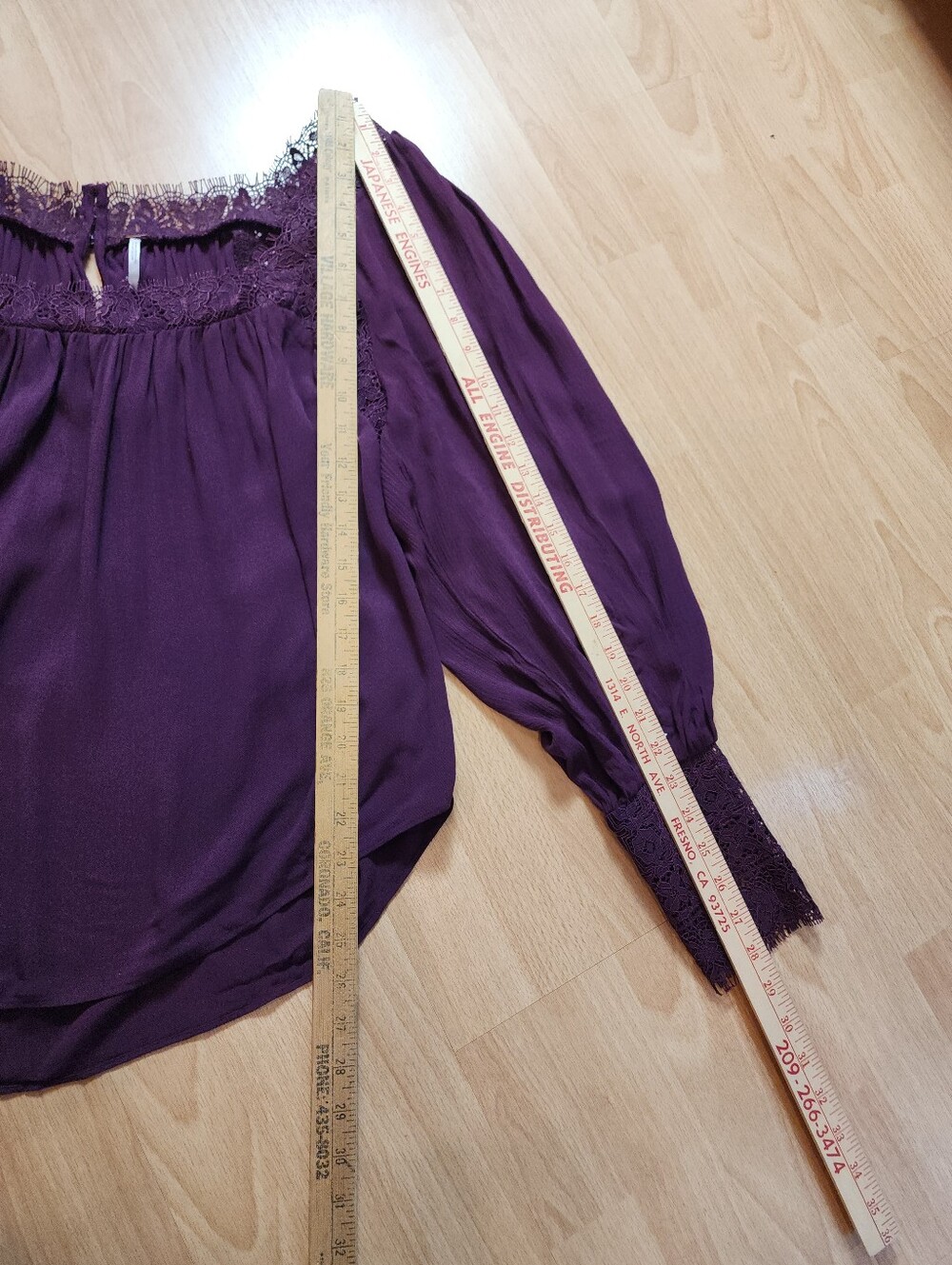NWT Free People Flutter By Lace Blouse Top Purple Size L Prairie Boho Peasant - Picture 10 of 16
